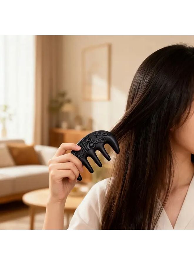 Black Herbal Scalp Massage Brush For Hair Care Anti Fall All Ages - Image 5